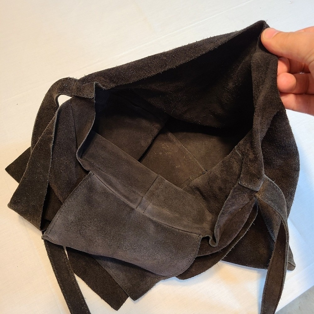 100% Leather Pulicati Slouchy Black Crossbody Shoulder‎ Purse Bag - Picture 6 of 12